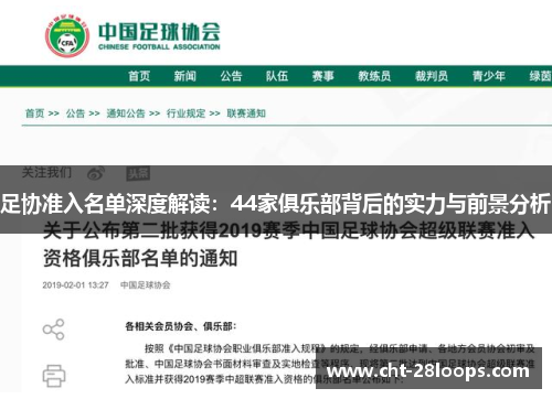 足协准入名单深度解读：44家俱乐部背后的实力与前景分析